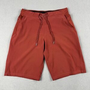 HYLETE Shorts Mens Small Red Rust Athletic Training Drawstring Zipper‎ Pockets